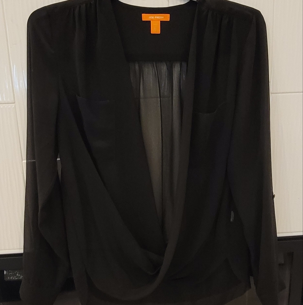 Joe Fresh Black Sheer Cardigan Size M